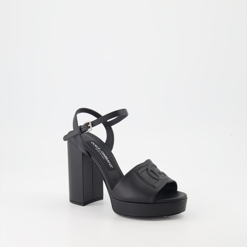 Zapatos abiertos Sandales DG à plateforme Dolce & Gabbana Negro Femme