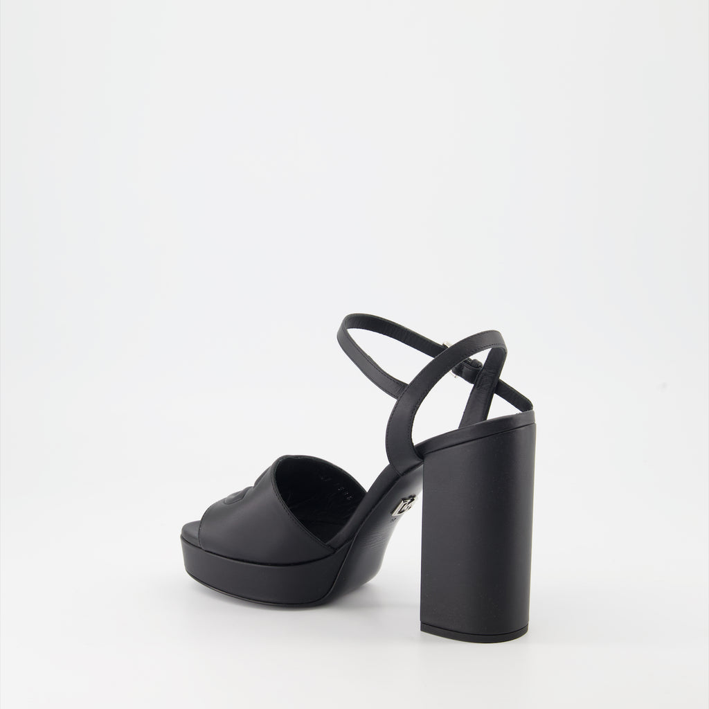 Zapatos abiertos Sandales DG à plateforme Dolce & Gabbana Negro Femme