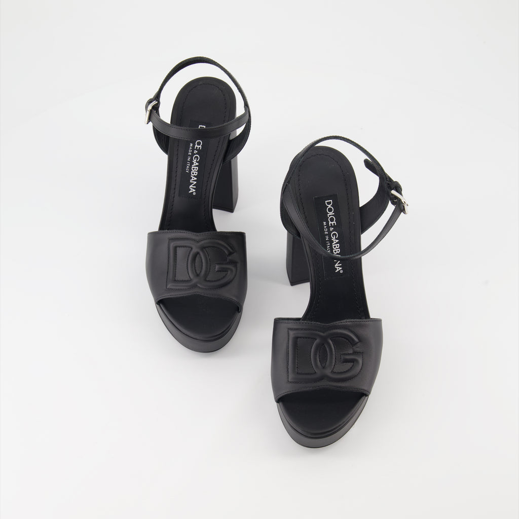 Zapatos abiertos Sandales DG à plateforme Dolce & Gabbana Negro Femme