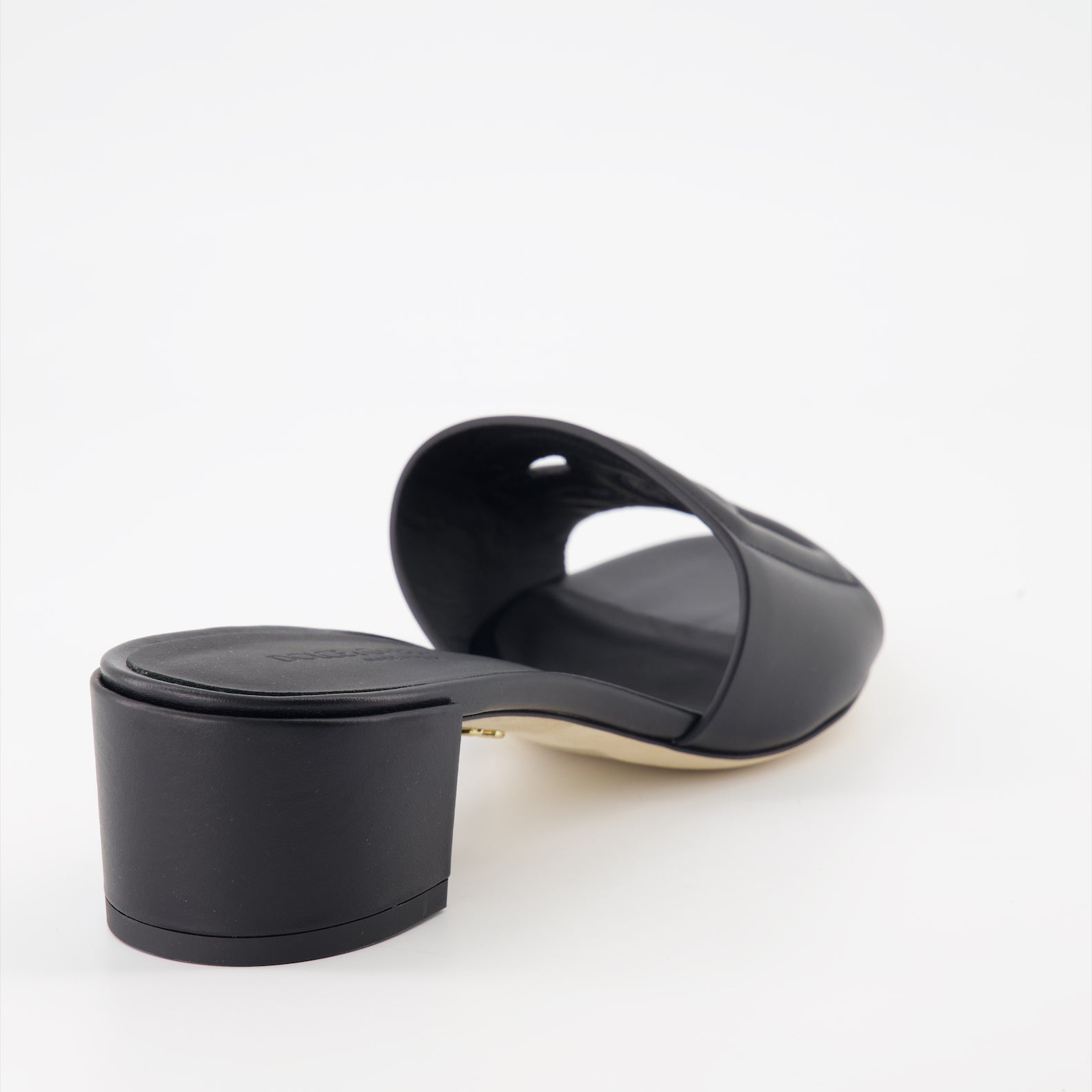 Offene schuhe Mules DG en cuir lisse Dolce & Gabbana Schwarz Femme