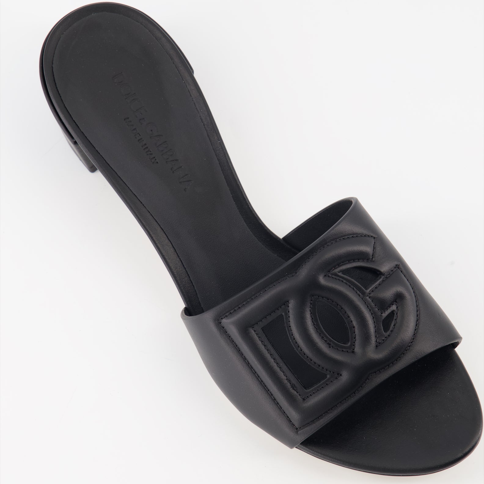 Offene schuhe Mules DG en cuir lisse Dolce & Gabbana Schwarz Femme