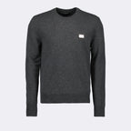 Strickwaren Pull à logo plaque Dolce & Gabbana Grau Homme