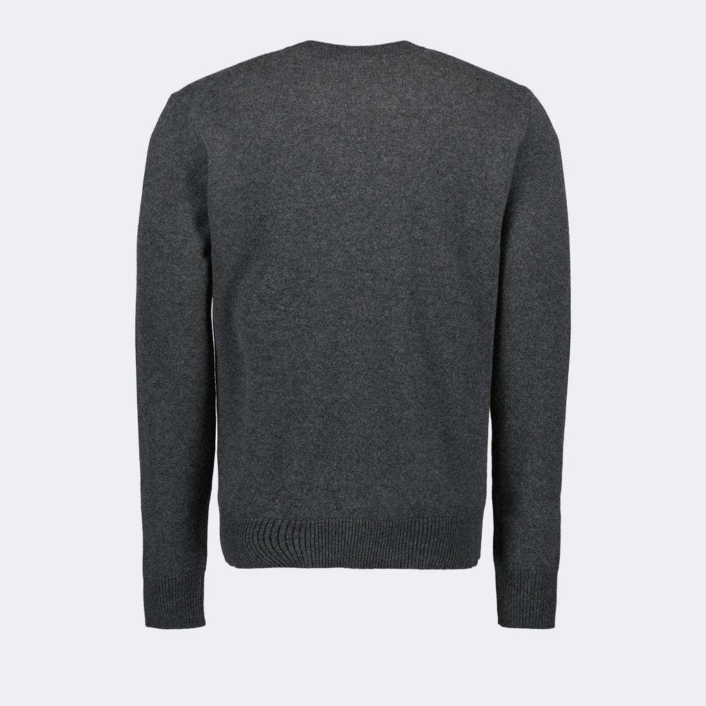 Strickwaren Pull à logo plaque Dolce & Gabbana Grau Homme