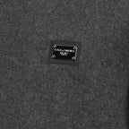 Strickwaren Pull à logo plaque Dolce & Gabbana Grau Homme