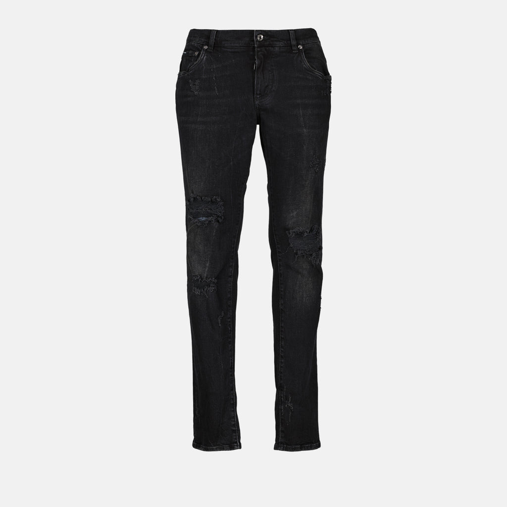 Pants Distressed jeans Dolce & Gabbana Black Man