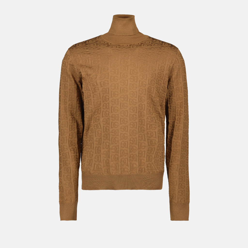 Maille Col roulé en soie Dolce & Gabbana Marron Homme
