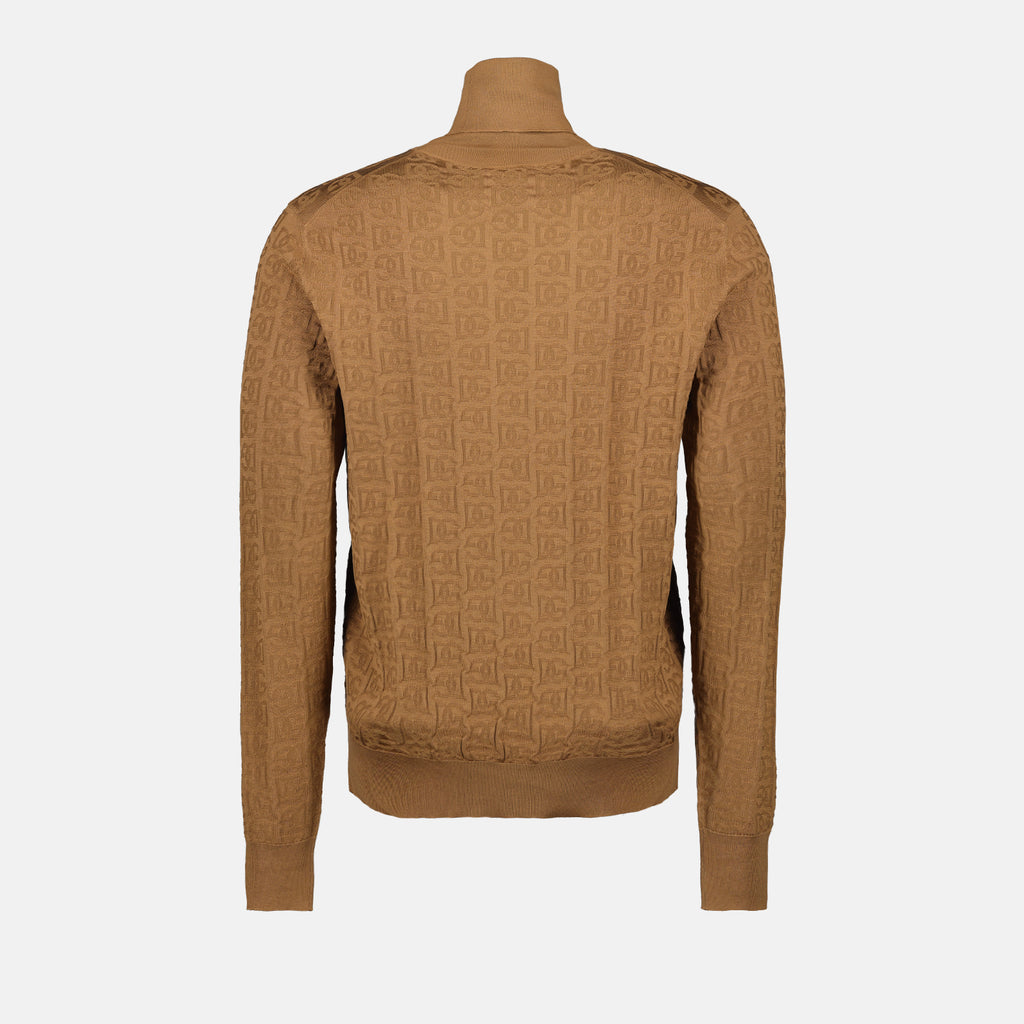 Maille Col roulé en soie Dolce & Gabbana Marron Homme