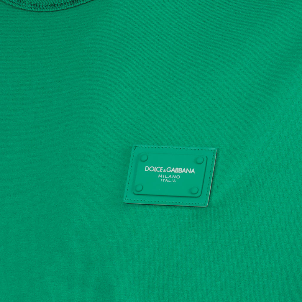 T-shirts T-shirt à logo plaque Dolce & Gabbana Vert Homme