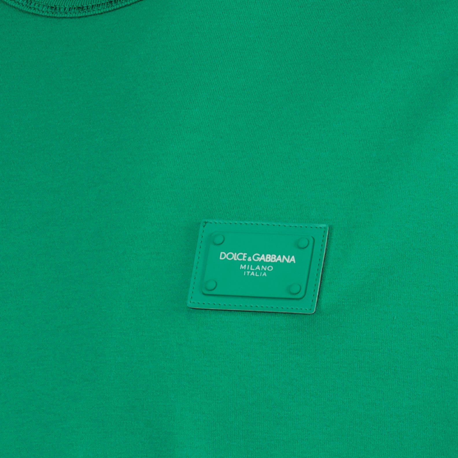 T-shirts T-shirt à logo plaque Dolce & Gabbana Vert Homme