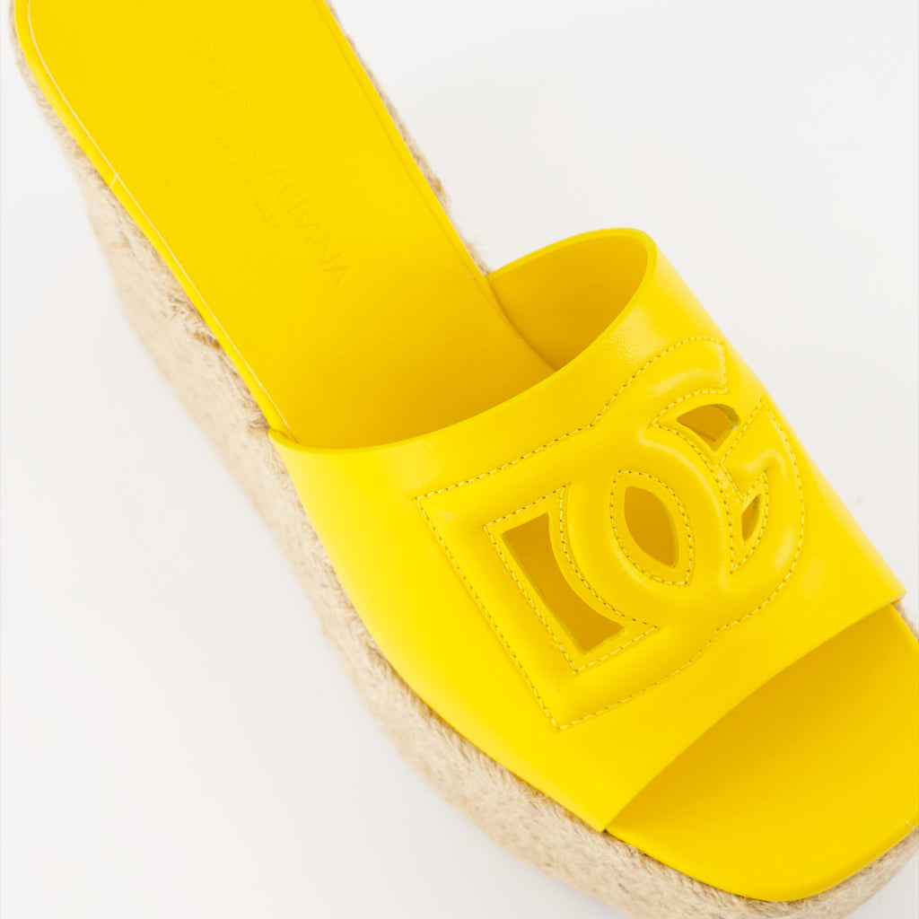 Plateauschuhe Mules à plateforme DG Dolce & Gabbana Gelb Femme