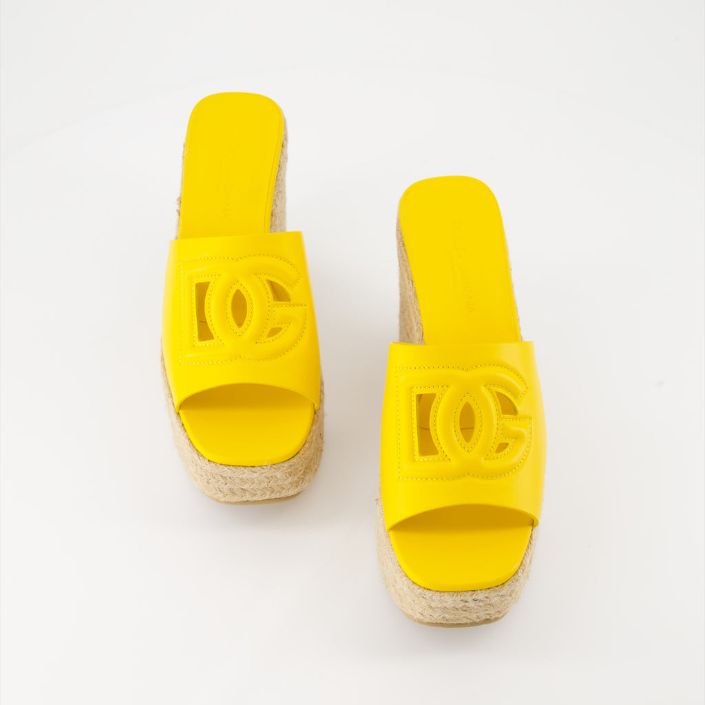 Plateauschuhe Mules à plateforme DG Dolce & Gabbana Gelb Femme
