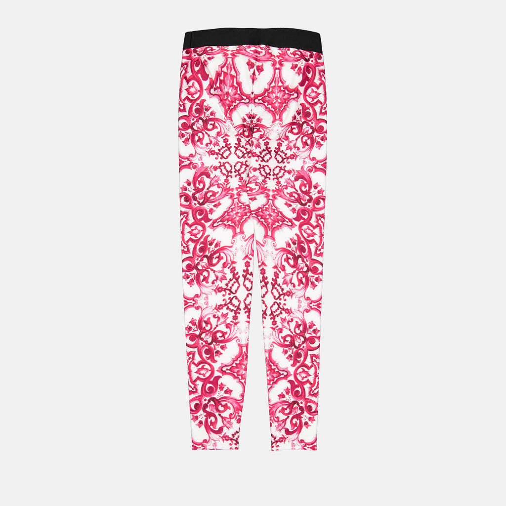 Pants Majolica print leggings Dolce & Gabbana Pink Women