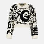 Maille Pull DG en laine Dolce & Gabbana Blanc Femme