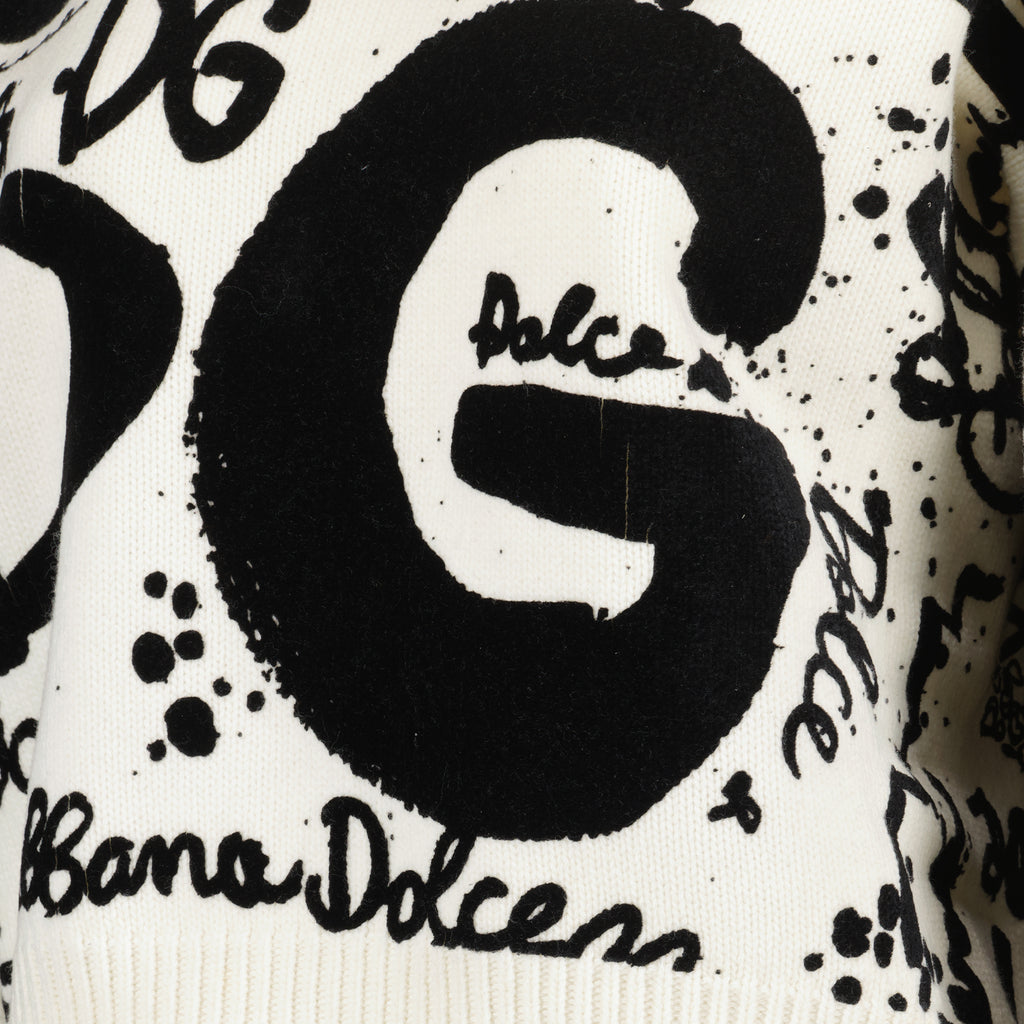 Maille Pull DG en laine Dolce & Gabbana Blanc Femme