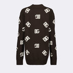Malhas Cardigan DG en laine Dolce & Gabbana Marrom Femme