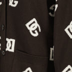 Malhas Cardigan DG en laine Dolce & Gabbana Marrom Femme