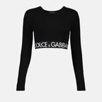 トップス 長袖クロップトップ Dolce & Gabbana 黒 女性