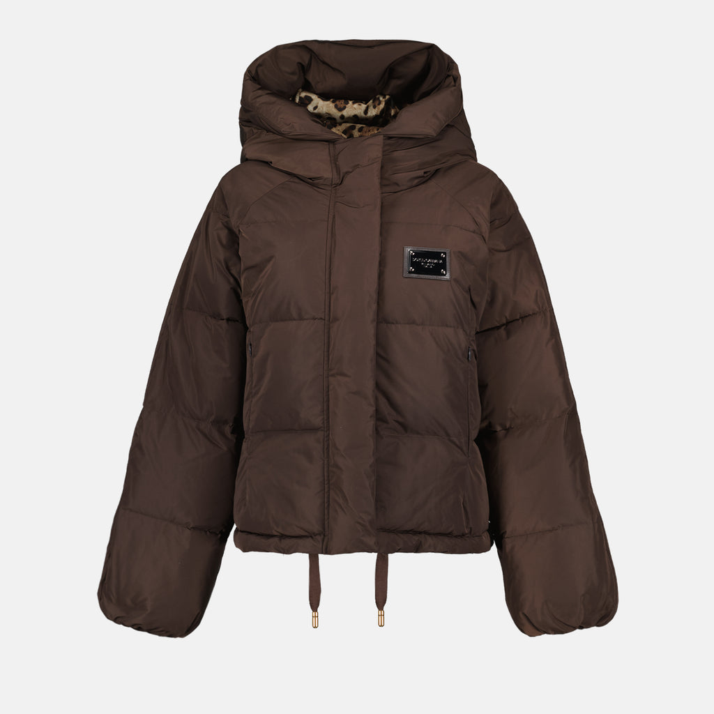 Mäntel Doudoune à logo plaque Dolce & Gabbana Braun Femme