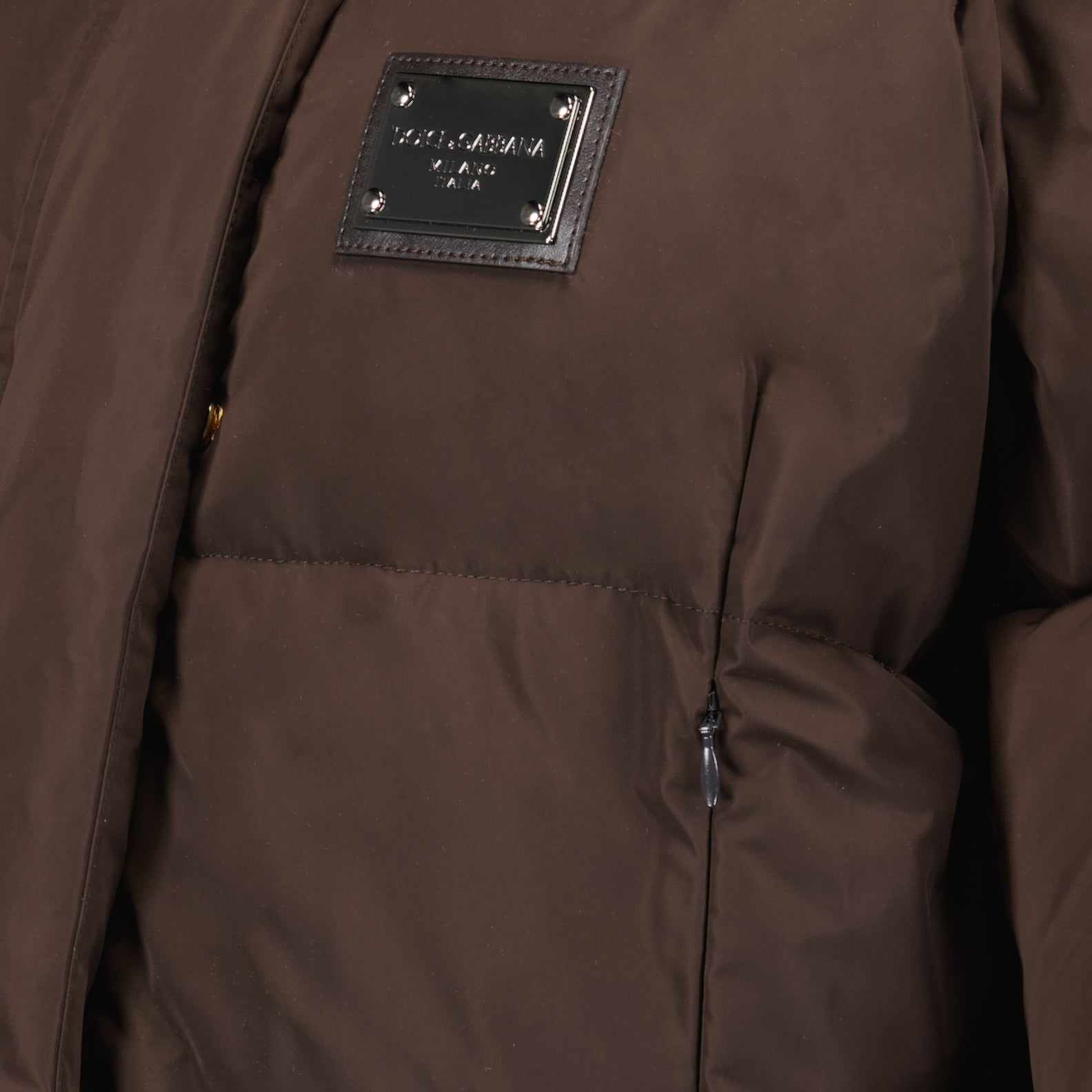 Logo plaque down jacket
