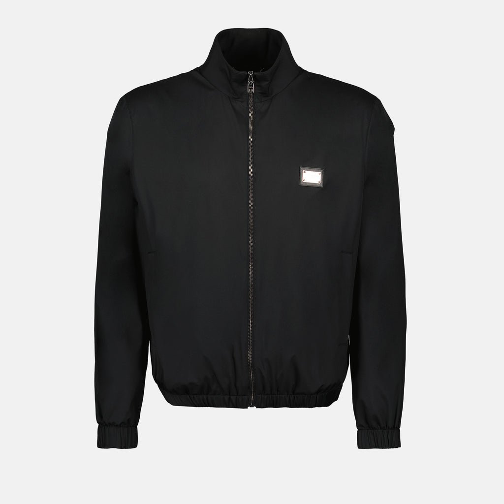 Jackets Logo plaque windbreaker Dolce & Gabbana Black Homme