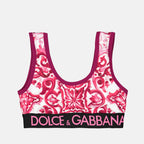 Tops Brassière imprimé majoliques Dolce & Gabbana Rosa Femme