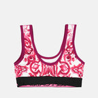 Tops Brassière imprimé majoliques Dolce & Gabbana Rosa Femme