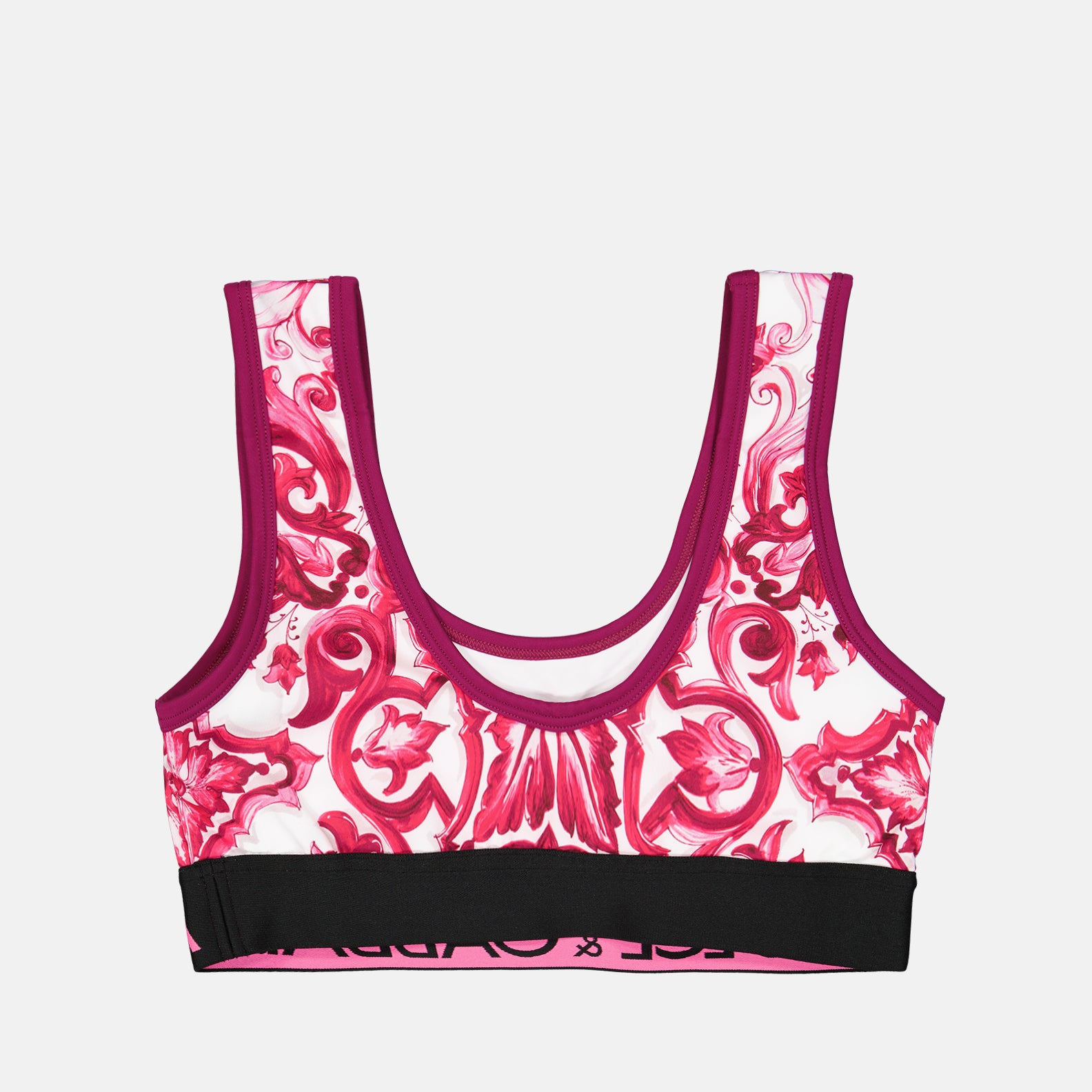 Tops Brassière imprimé majoliques Dolce & Gabbana Rosa Femme