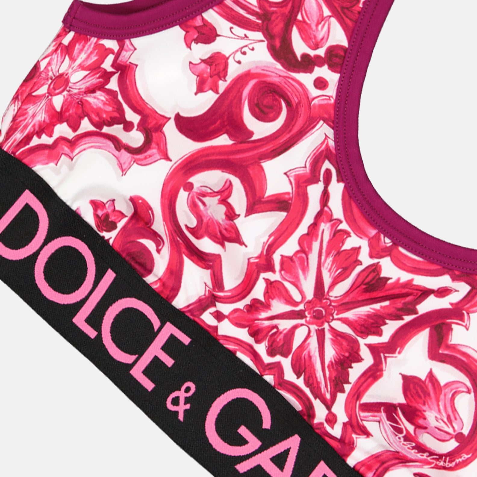 Tops Brassière imprimé majoliques Dolce & Gabbana Rosa Femme