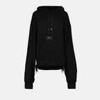 Sweatshirts Sweat à capuche à logo plaque Dolce & Gabbana Noir Femme