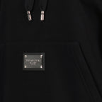 Sweatshirts Sweat à capuche à logo plaque Dolce & Gabbana Noir Femme