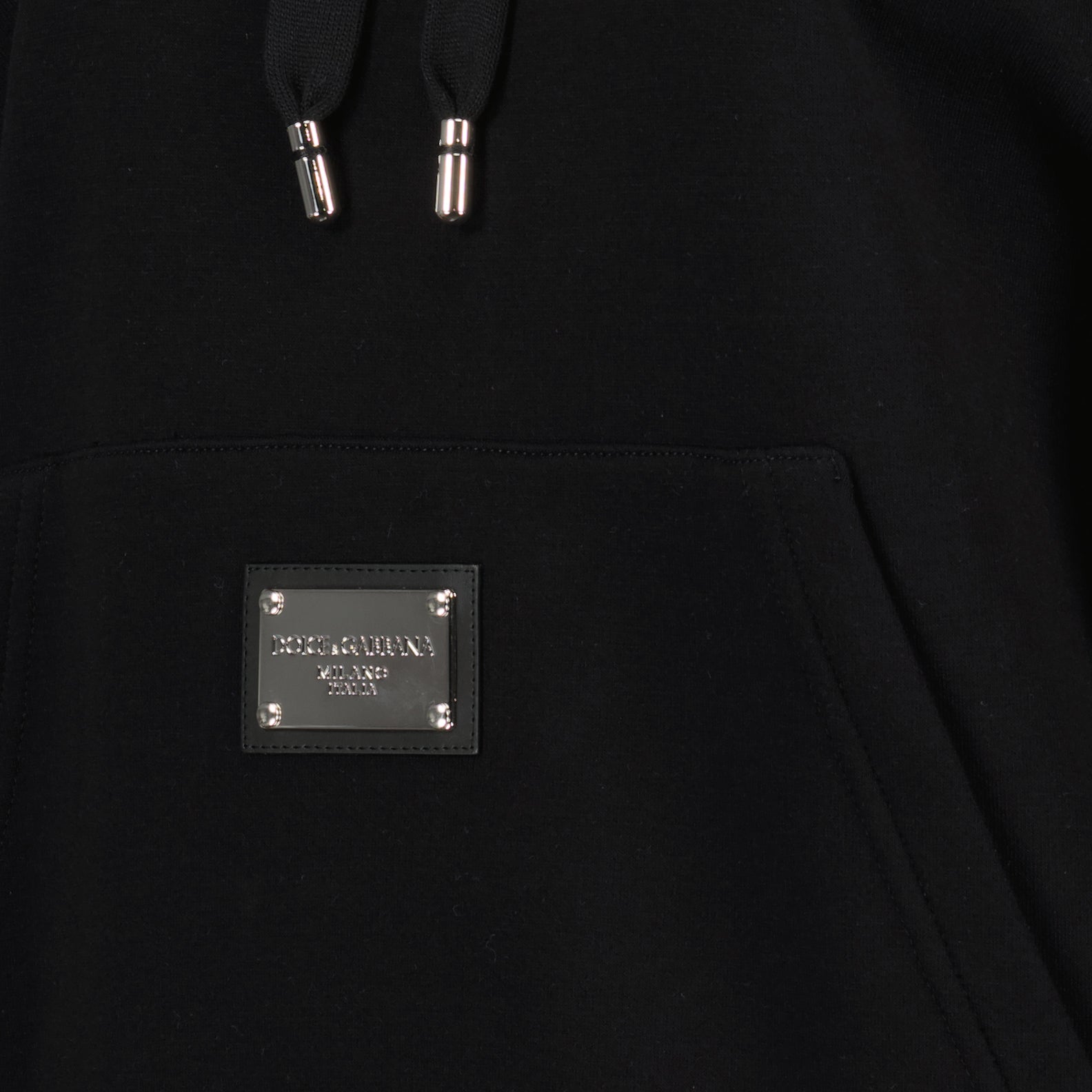 Sweatshirts Sweat à capuche à logo plaque Dolce & Gabbana Noir Femme