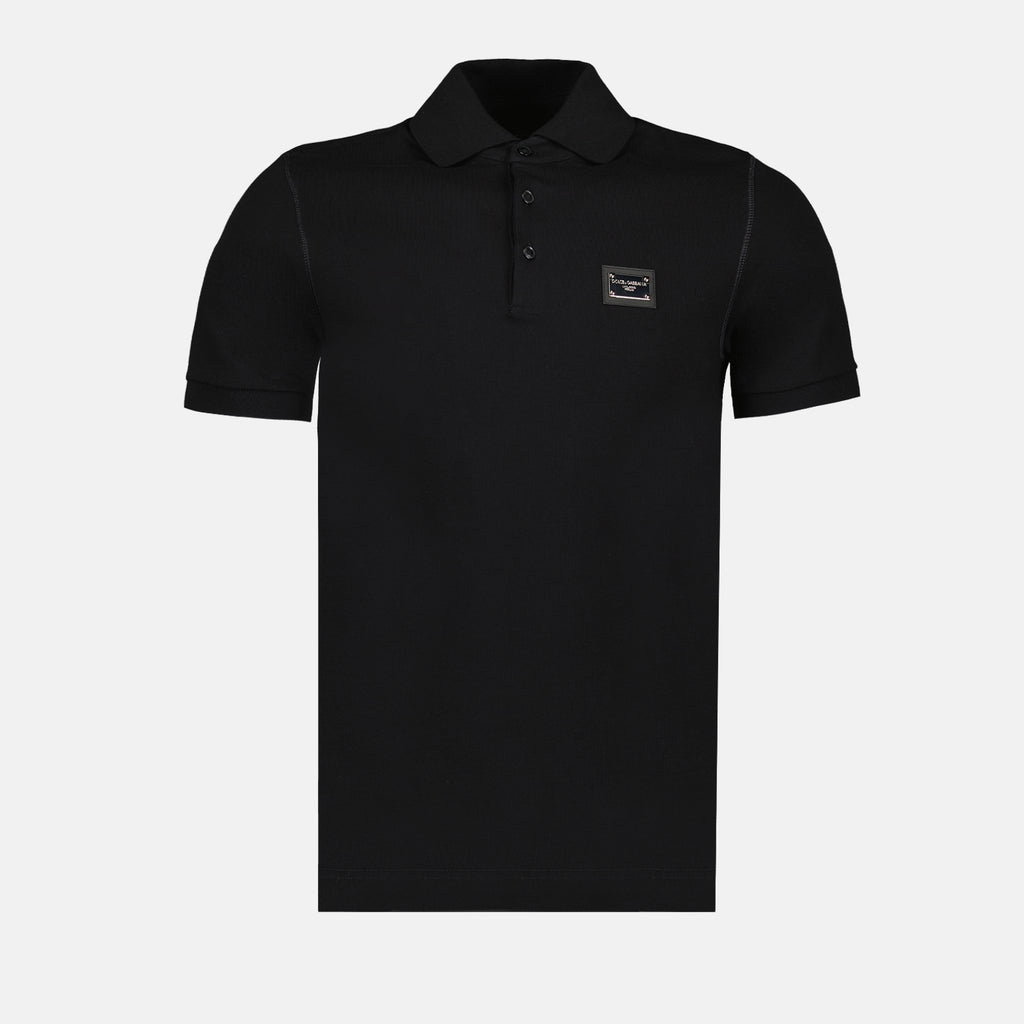 Polos Polo à logo plaque Dolce & Gabbana Noir Homme
