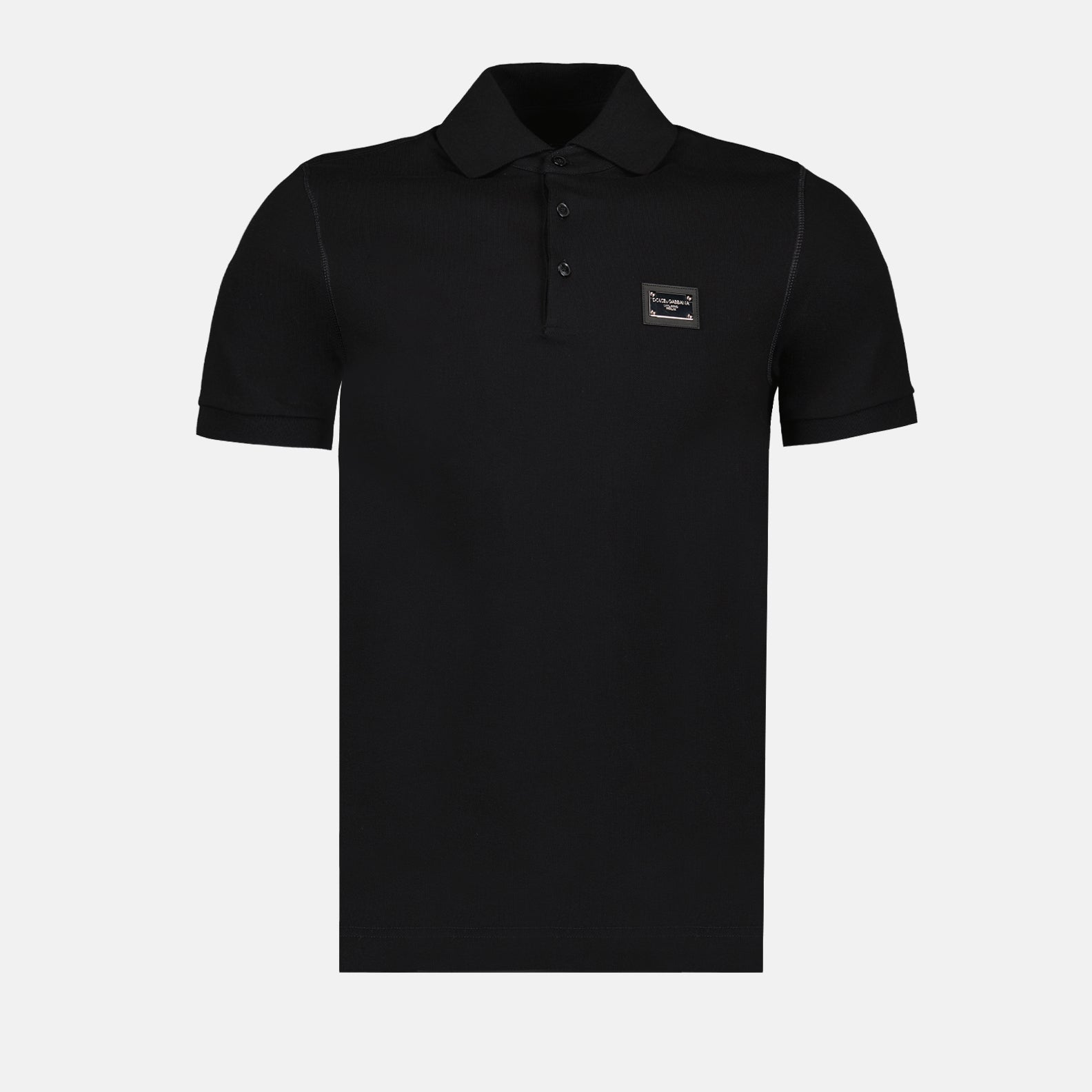 Polos Polo à logo plaque Dolce & Gabbana Noir Homme