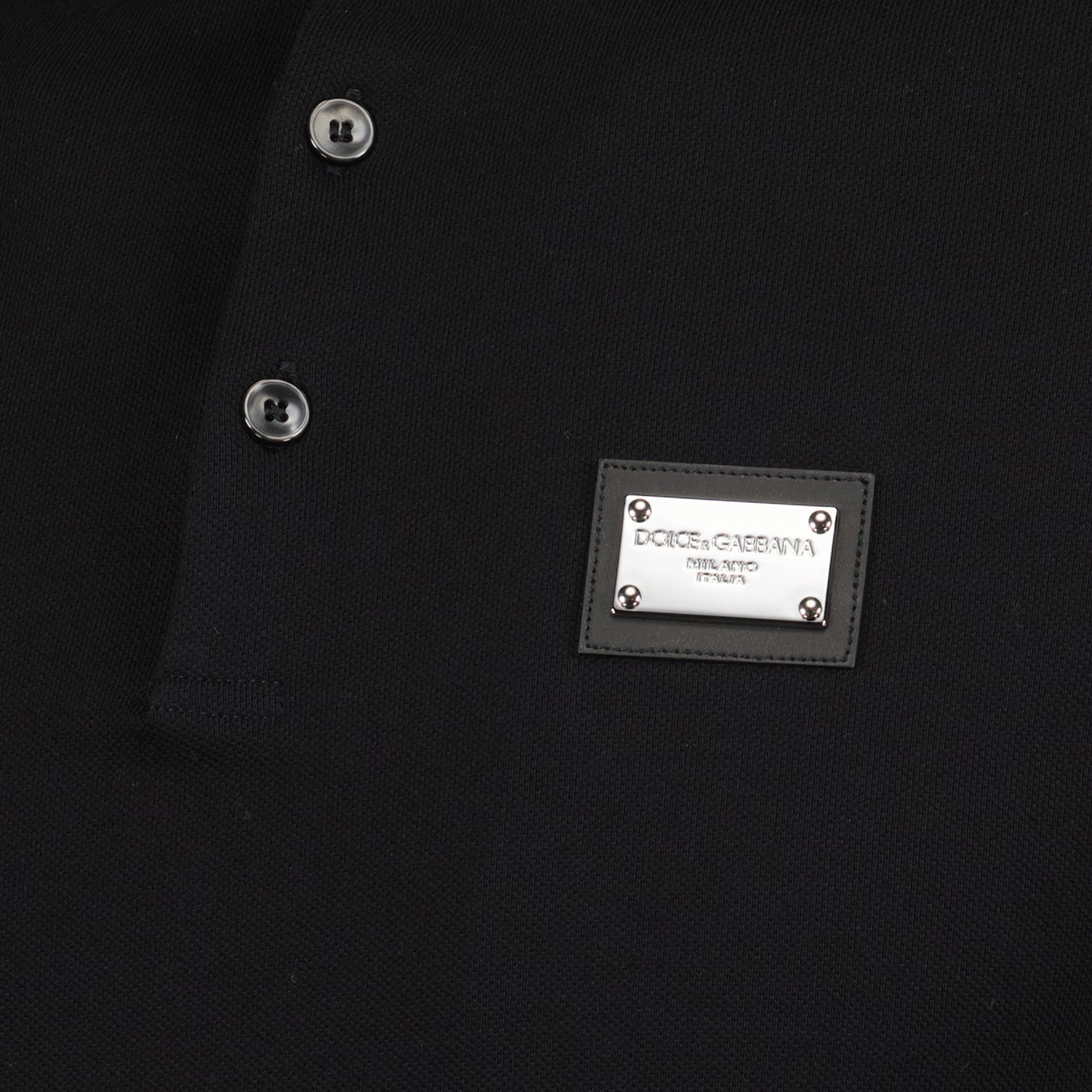 Polos Polo à logo plaque Dolce & Gabbana Noir Homme