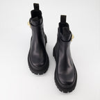 앵클부츠 Bottines à bride logo Dolce & Gabbana 검은색 Femme