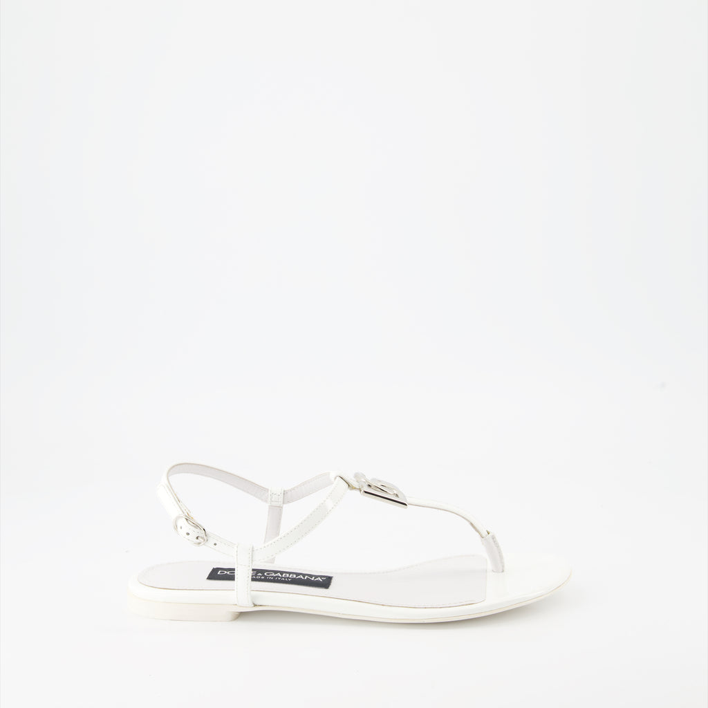 Zapatos abiertos Sandales DG en cuir Dolce & Gabbana Blanco Femme