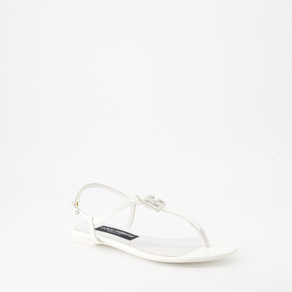 Zapatos abiertos Sandales DG en cuir Dolce & Gabbana Blanco Femme