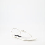 Zapatos abiertos Sandales DG en cuir Dolce & Gabbana Blanco Femme