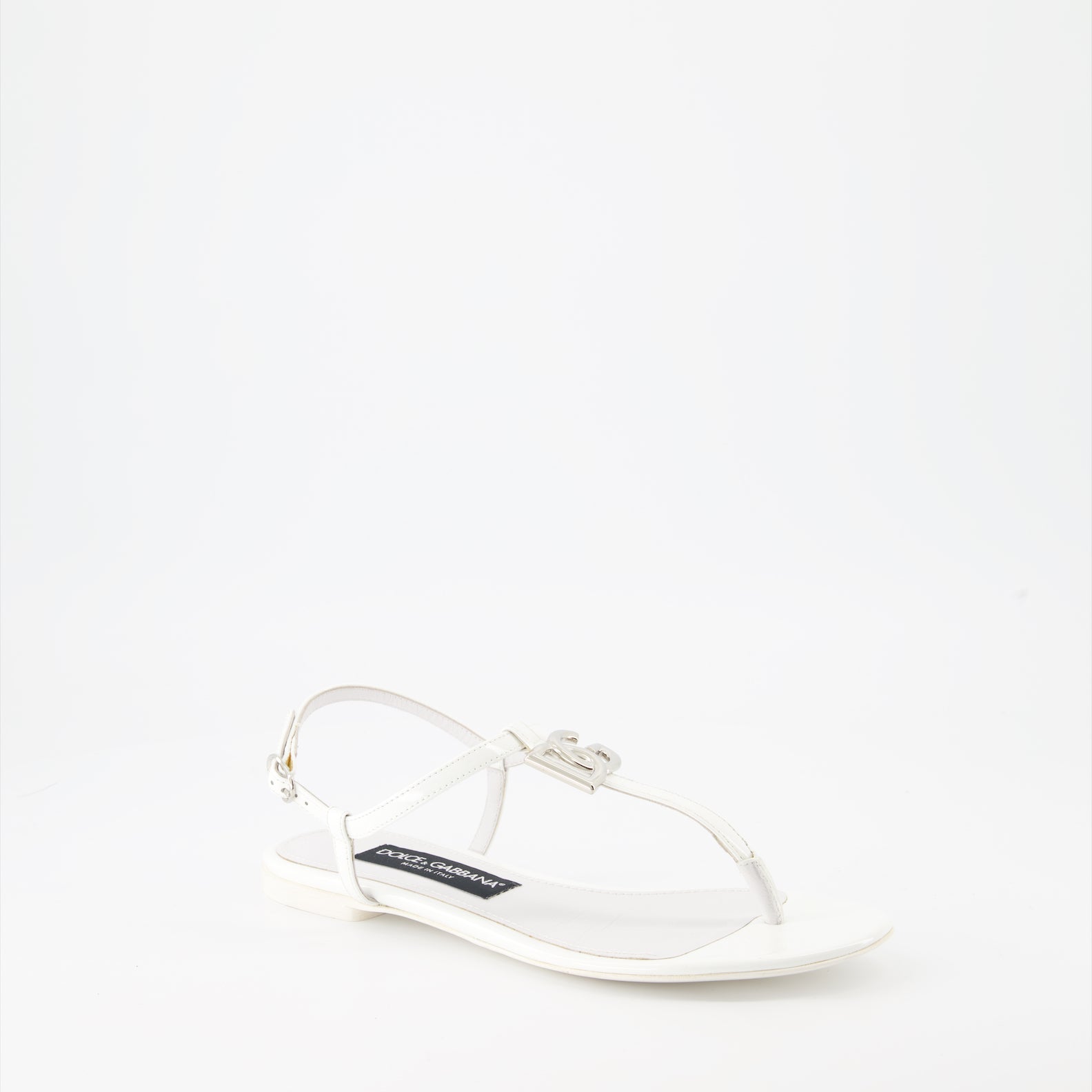 Zapatos abiertos Sandales DG en cuir Dolce & Gabbana Blanco Femme