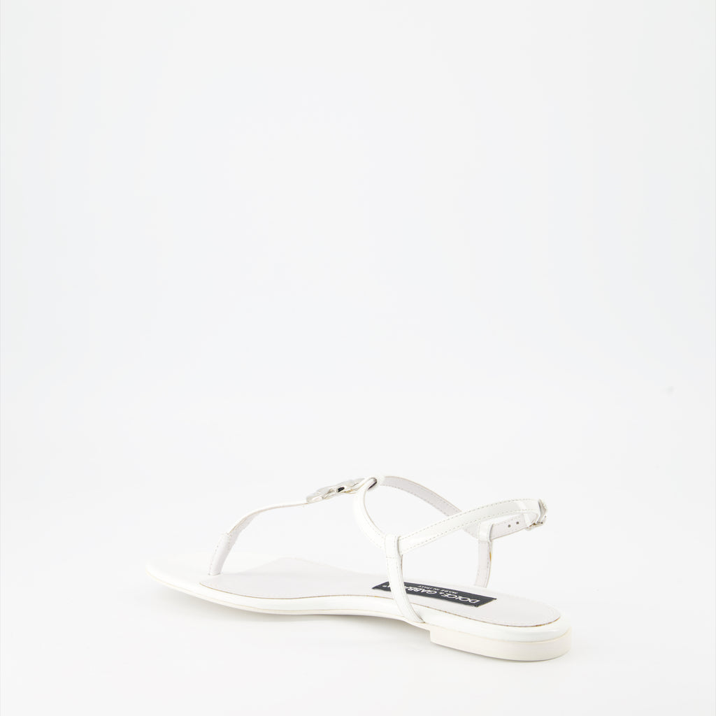 Zapatos abiertos Sandales DG en cuir Dolce & Gabbana Blanco Femme