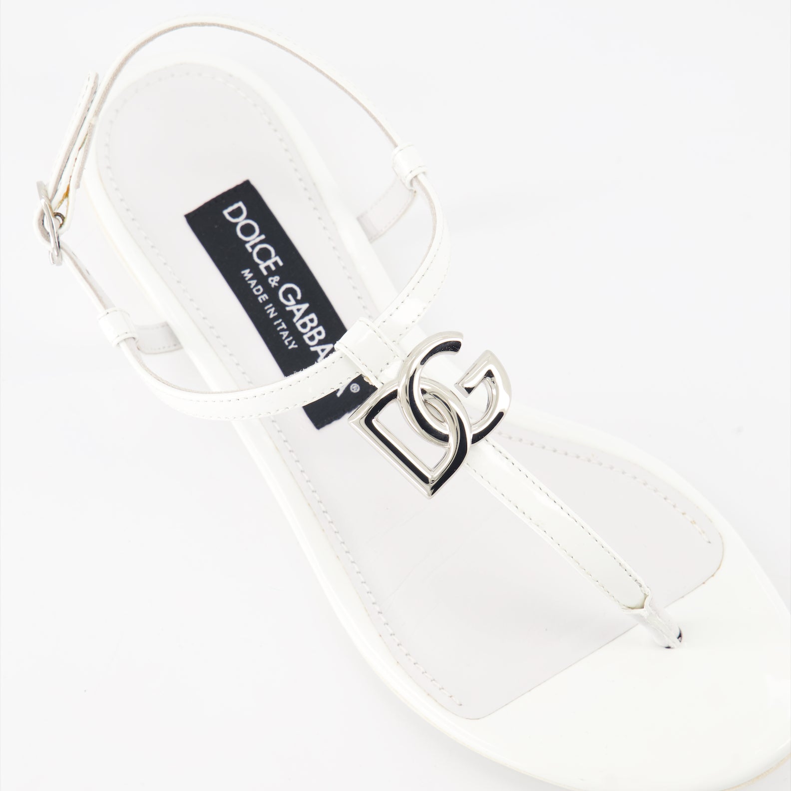 Zapatos abiertos Sandales DG en cuir Dolce & Gabbana Blanco Femme