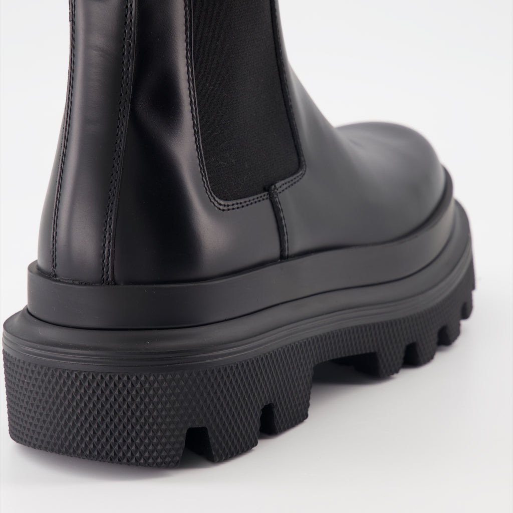 앵클부츠 Bottines à bride logo Dolce & Gabbana 검은색 Femme