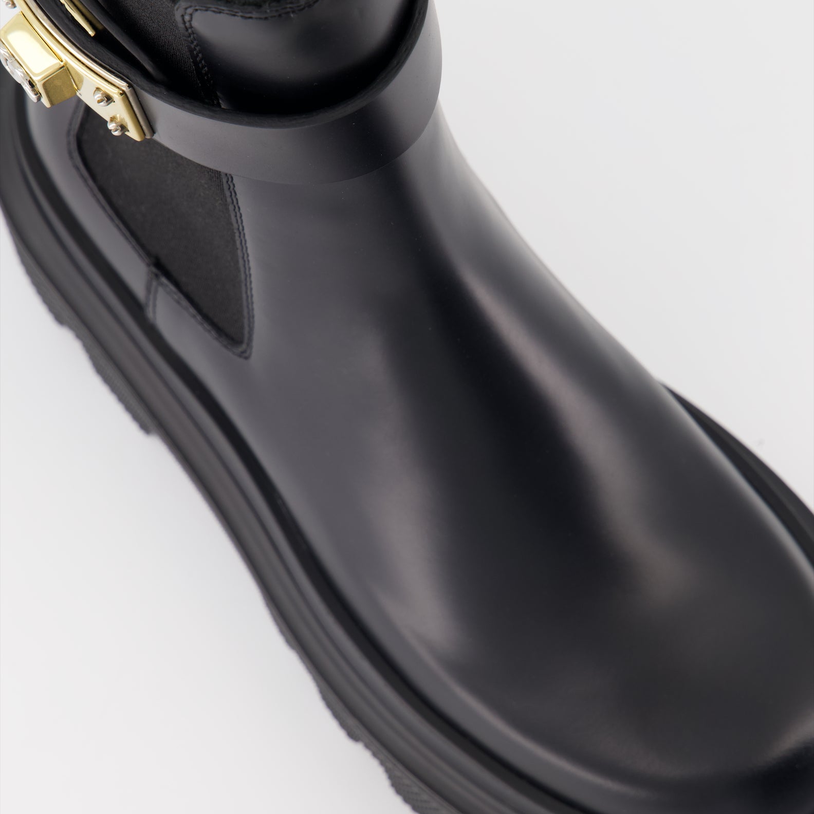 アンクルブーツ ロゴストラップアンクルブーツ Dolce & Gabbana 黒 女性