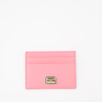 Petite maroquinerie Porte-cartes à logo plaque Dolce & Gabbana Rose Femme