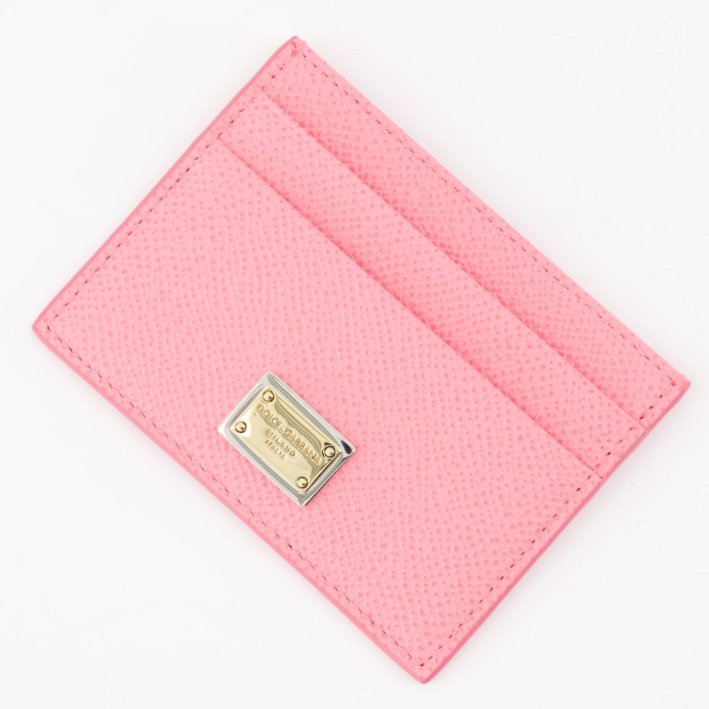 Piccola pelletteria Porte-cartes à logo plaque Dolce & Gabbana Rosa Femme