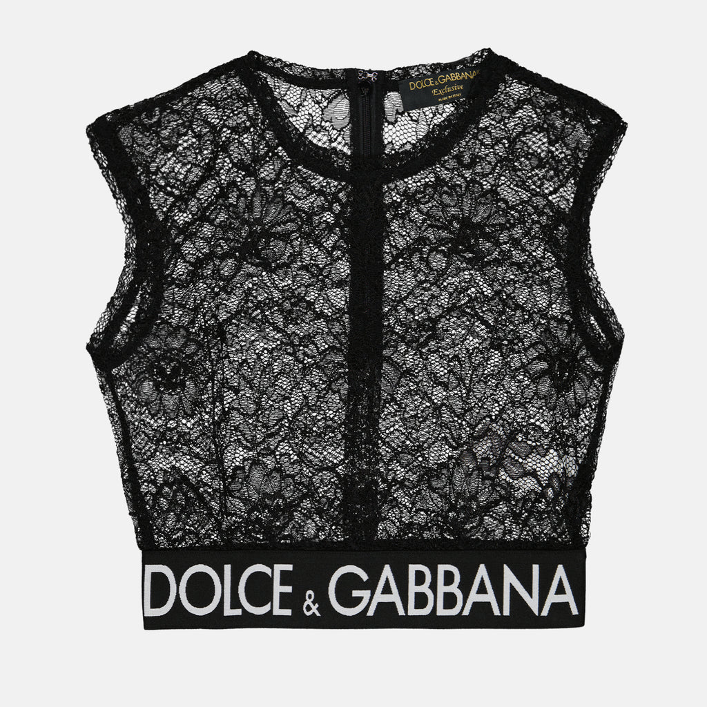 Tops Top en dentelle Dolce & Gabbana Negro Femme