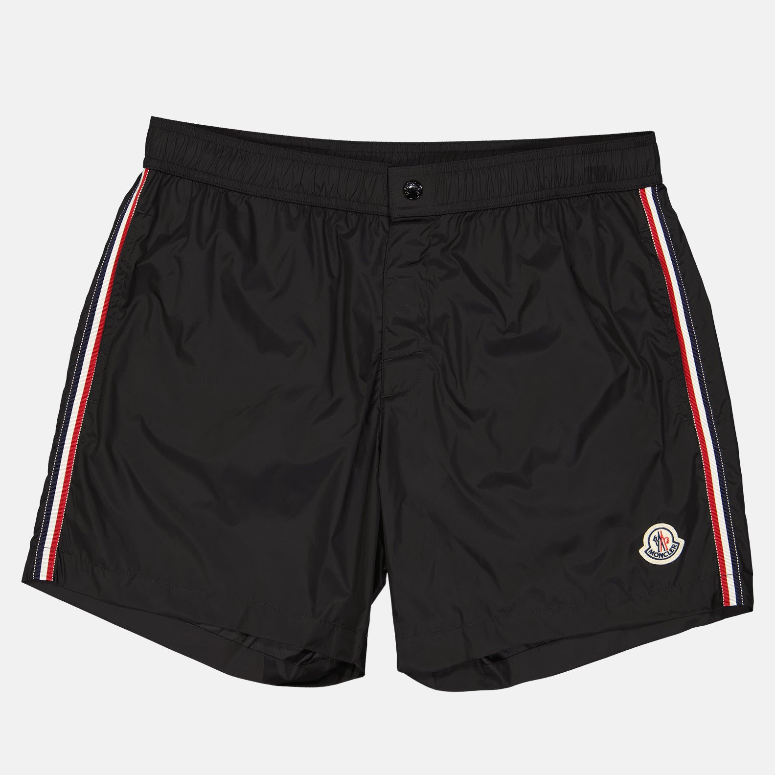 Image of the Moncler Men's Tricolor Trim Swim Shorts - Spring-Summer 2024 - Front View