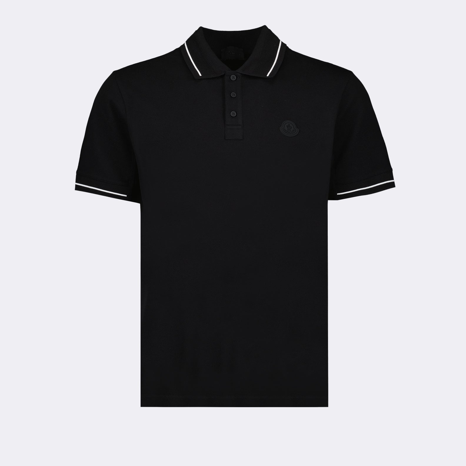 Polos Polo à logo et liseré Moncler Noir Homme