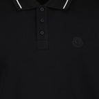 Polos Polo com Logo e Acabamento Moncler Preto Homme