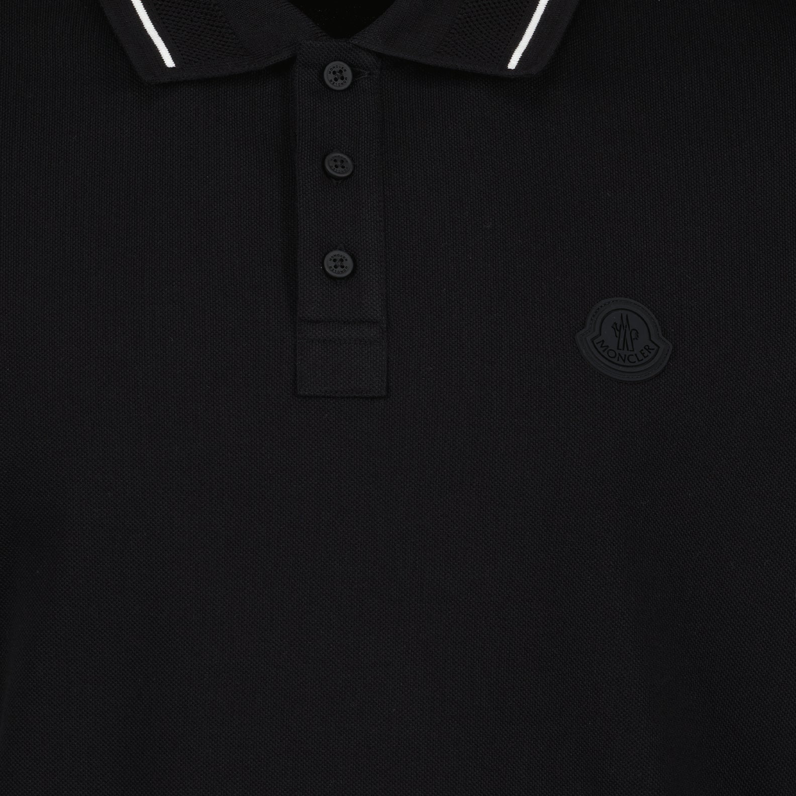 Polos Polo à logo et liseré Moncler Noir Homme